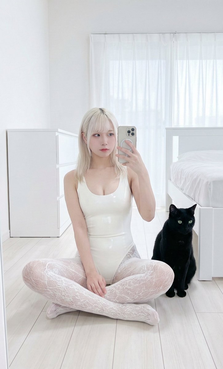 日本年轻女性与黑猫，人物，nanoBanana-Pro，Black Cat, Cozy Aesthetic风格参考图
