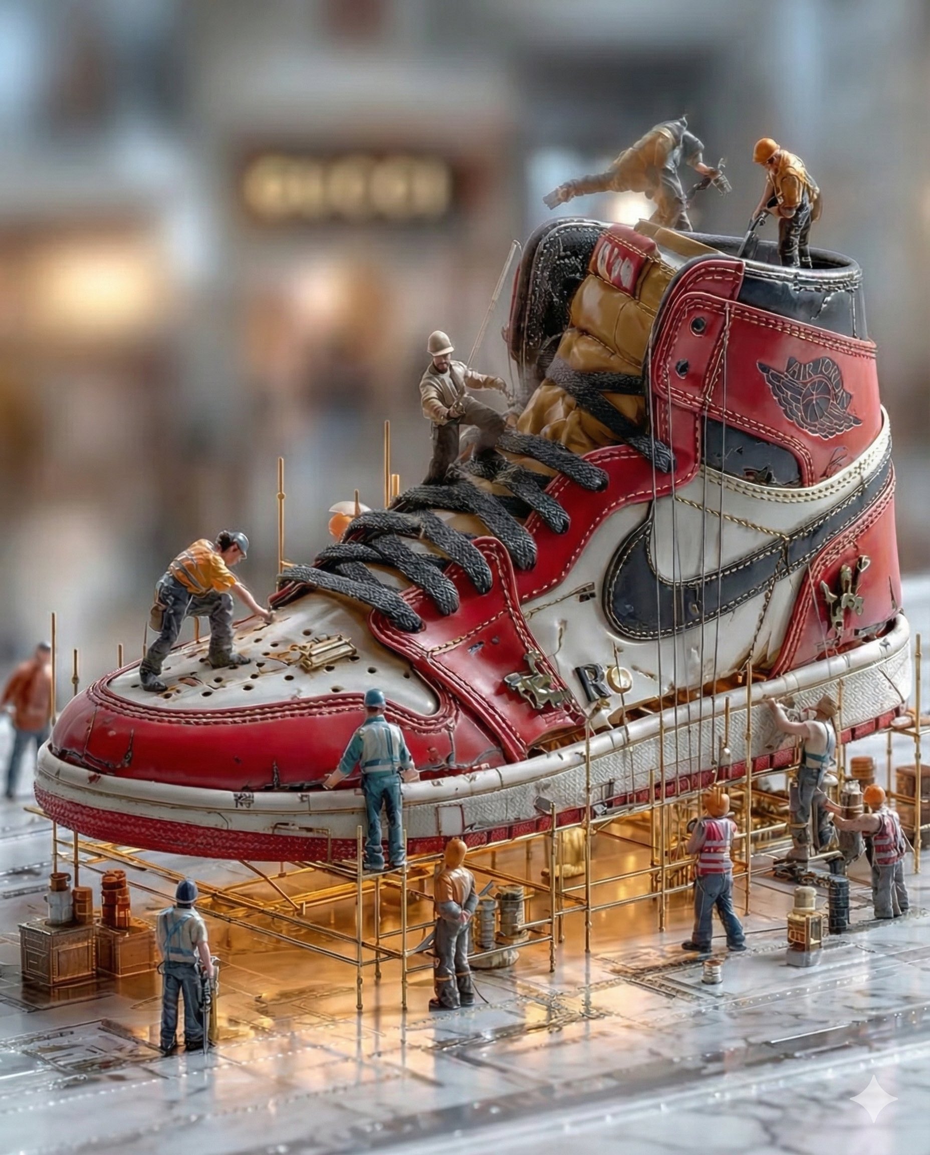 Ai Sneakers Gemini Nano Banana 3.0，现实，nanoBanana-Pro，3D, 4K Realism风格参考图