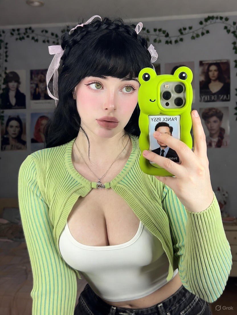 Elon Musk护照照片插入的iPhone 15 Pro Max自拍，人物，nanoBanana-Pro，Bedroom Scene, Coquette Makeup风格参考图