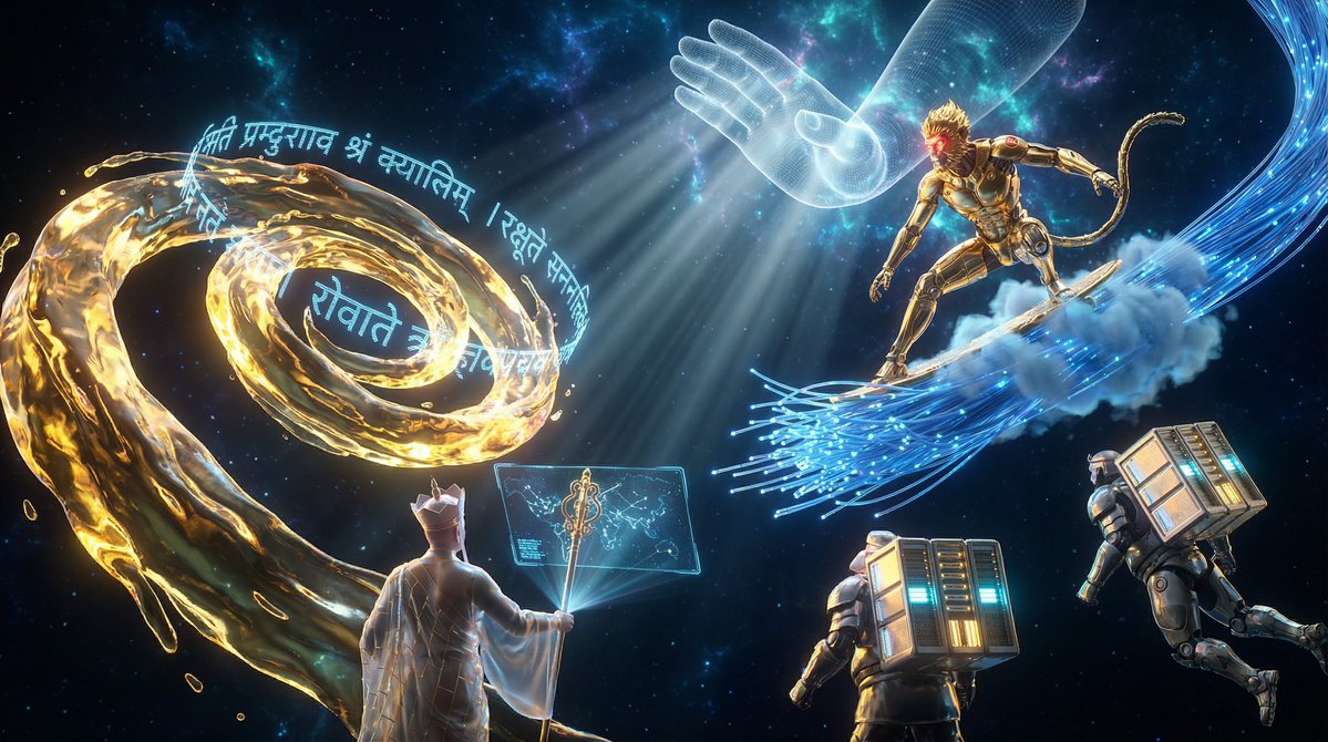 AI's Perception of Eastern Cyber Mythology, Sci-Fi, nanoBanana-Pro, 科技, 现实 reference image, image 4 of 4