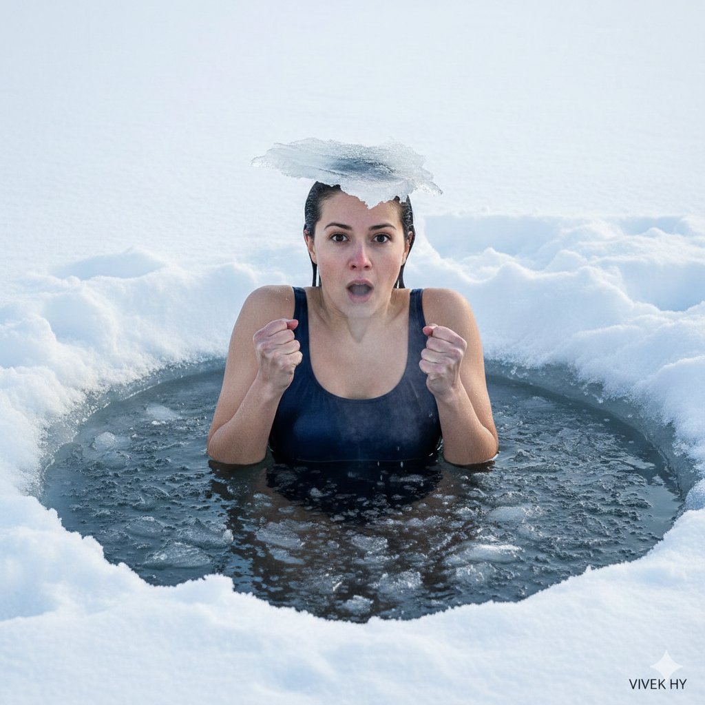 Ice Bath, People, nanoBanana-Pro, Adrenaline, Adventurous Pose reference image