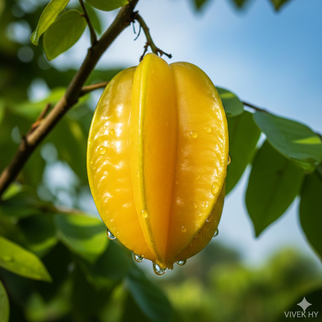 Natural Macro Starfruit, Nature, nanoBanana-Pro, Botanical Aesthetic, Botanical reference image