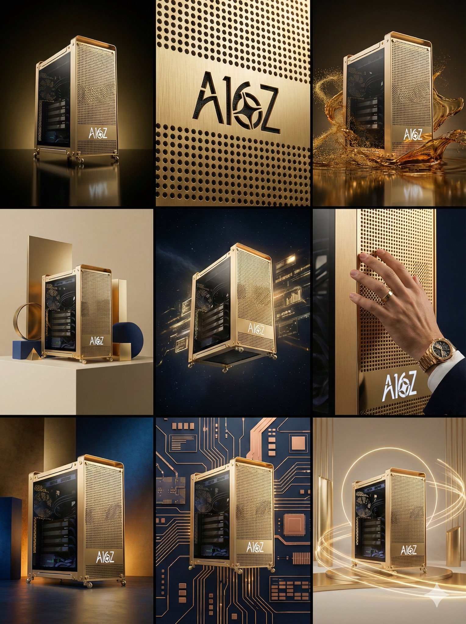高端商业营销活动中的3x3网格创意，产品，nanoBanana-Pro，3x3 Grid Composition, Brand Storytelling风格参考图