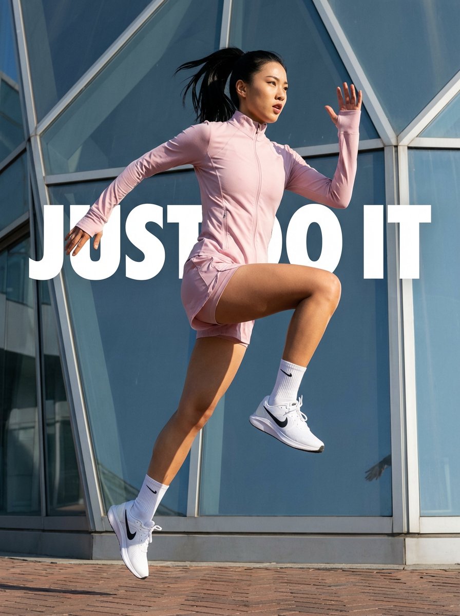无畏跳跃，人物，nanoBanana-Pro，Athletic Woman, Dynamic Leap风格参考图