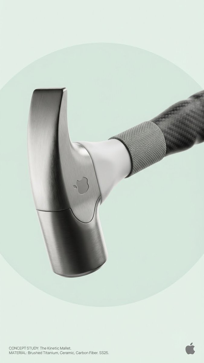 Apple Screwdriver and Hammer Concept Art, Technology, nanoBanana-Pro, Apple Design, High-End Material reference image