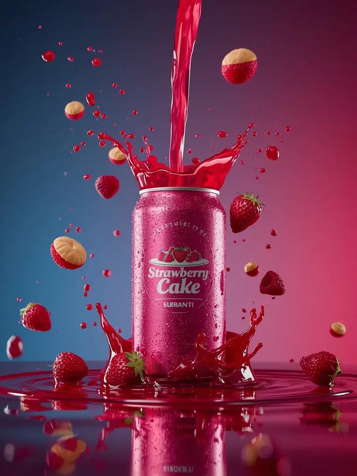 Ultra-realistic Premium Beverage Product Photography, Realistic, nanoBanana-Pro, Beverage, Dynamic Pour reference image