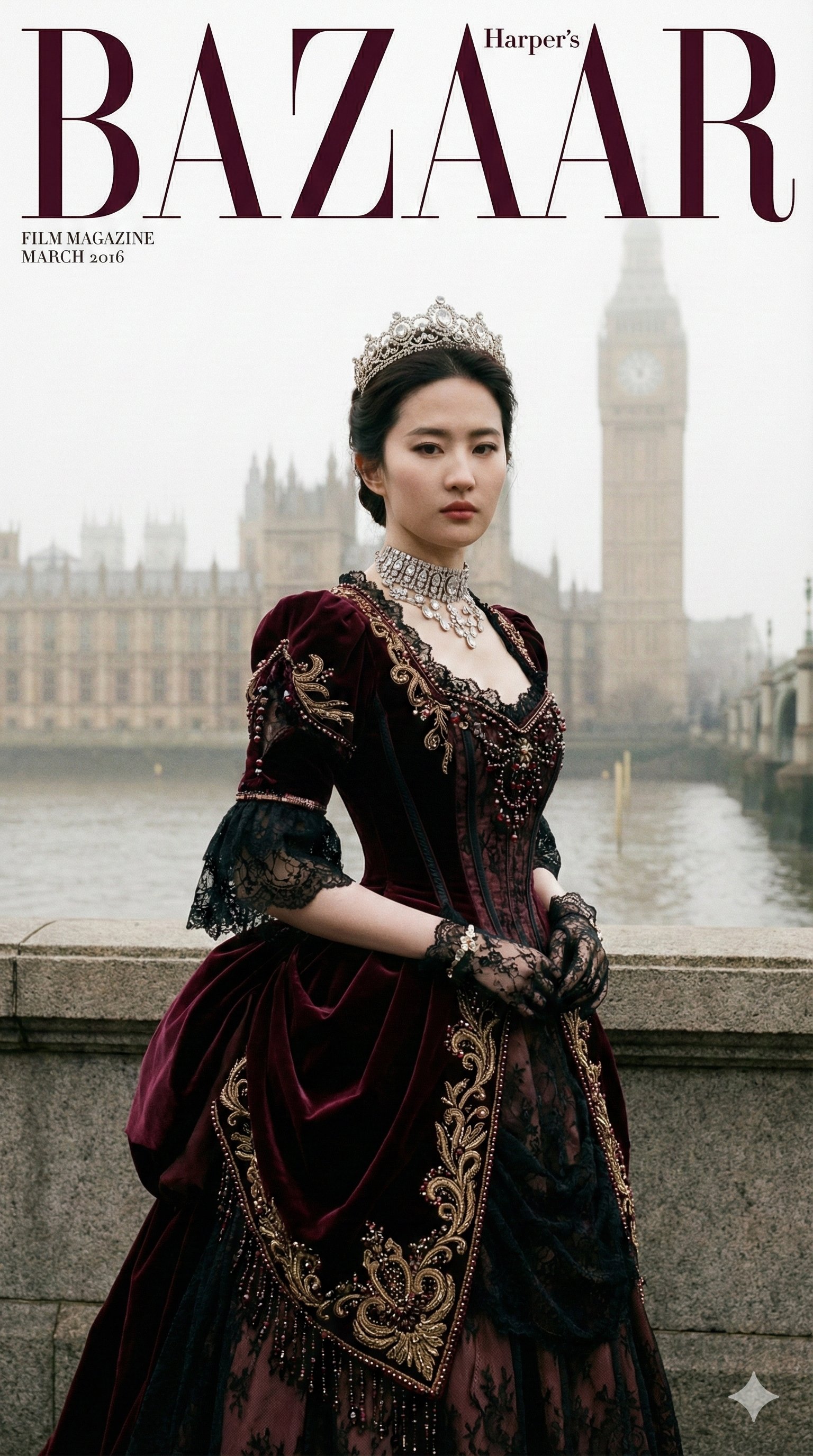 Victorian Gothic Royal Portrait, People, nanoBanana-Pro, Detailed Costumes, Ethereal Lighting reference image