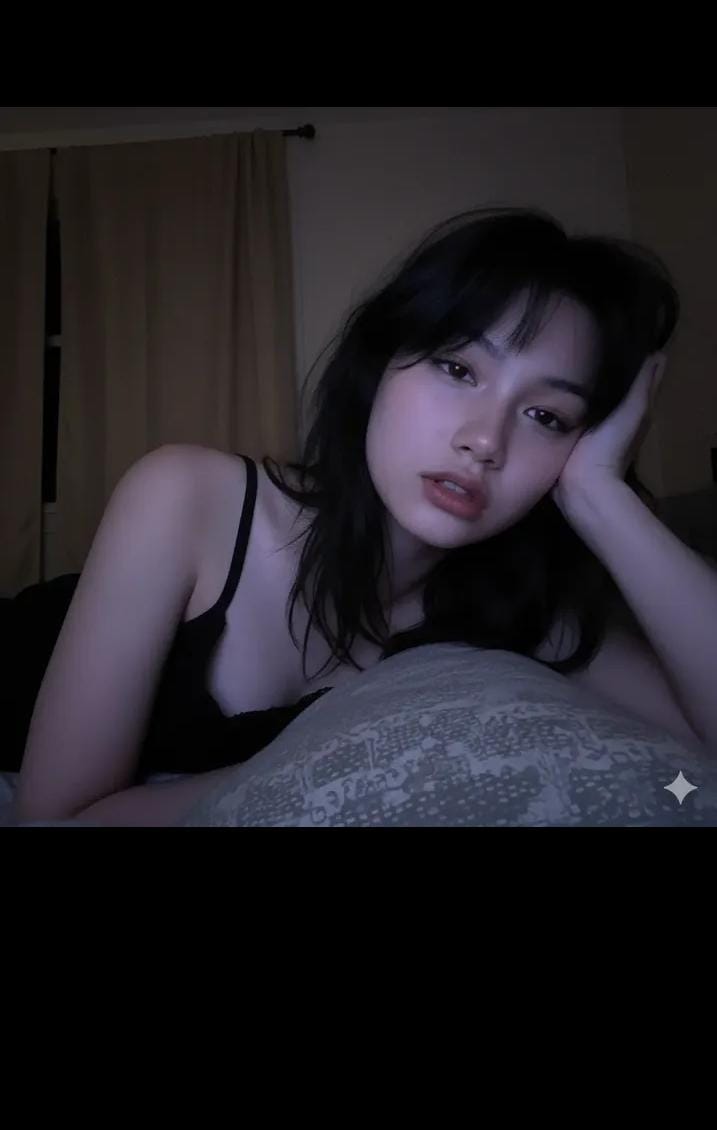Gemini nano banana pro Nighttime Selfie, People, nanoBanana-Pro, 3D, Black Camisole reference image