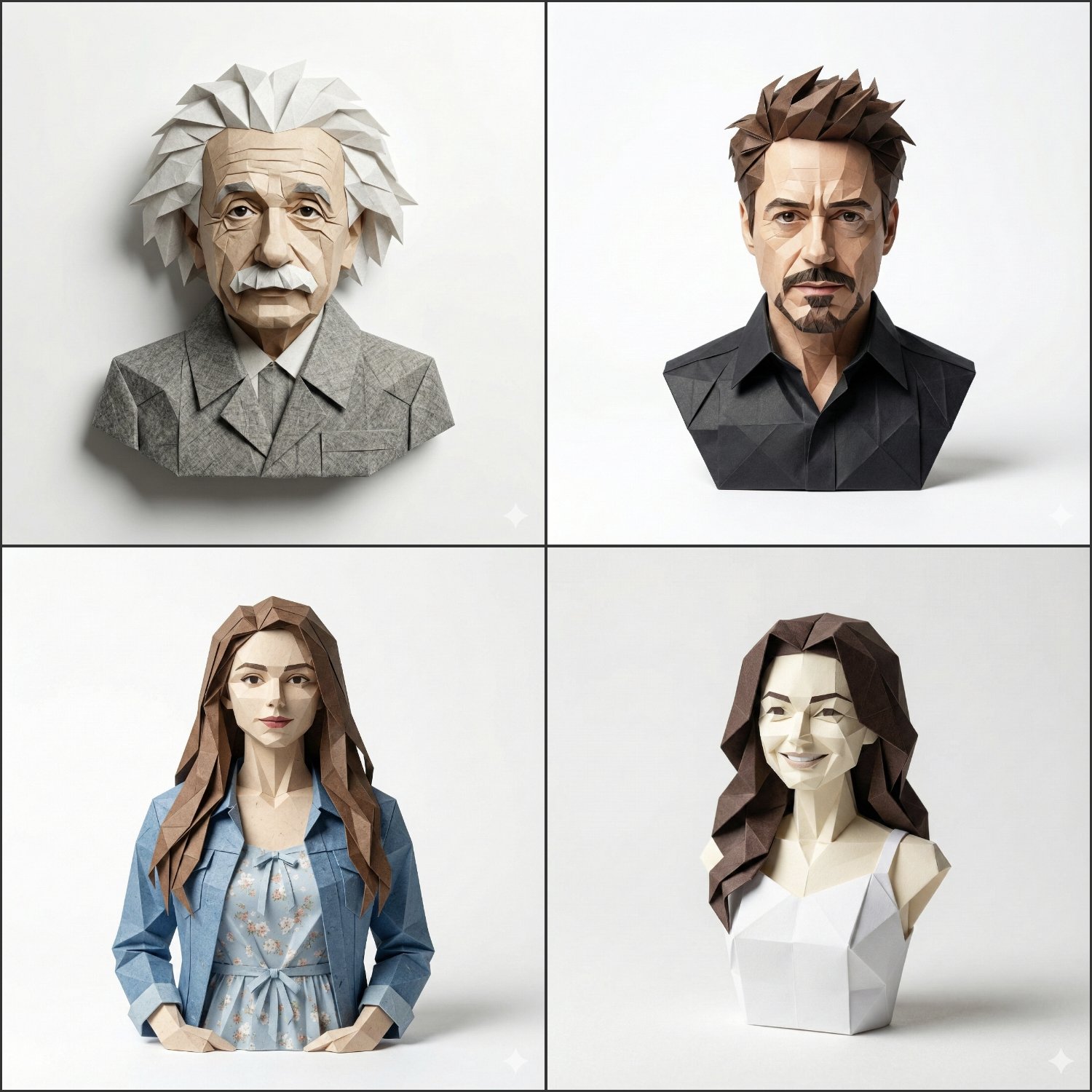 3D Origami Portrait with Gemini Nano Banana, 3D, nanoBanana-Pro, 3D, 3D Origami reference image