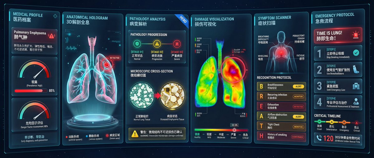 Advanced Medical Diagnostic Dashboard for Pulmonary Embolism Detection and Monitoring, Sci-Fi, nanoBanana-Pro, Anatomical Visualization, Bilingual Labeling reference image