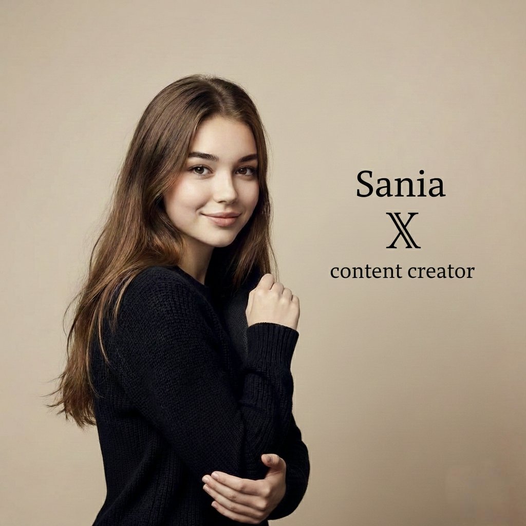 高端专业摄影室人像，人物，nanoBanana-Pro，Beige Backdrop, Elegant Typography风格参考图