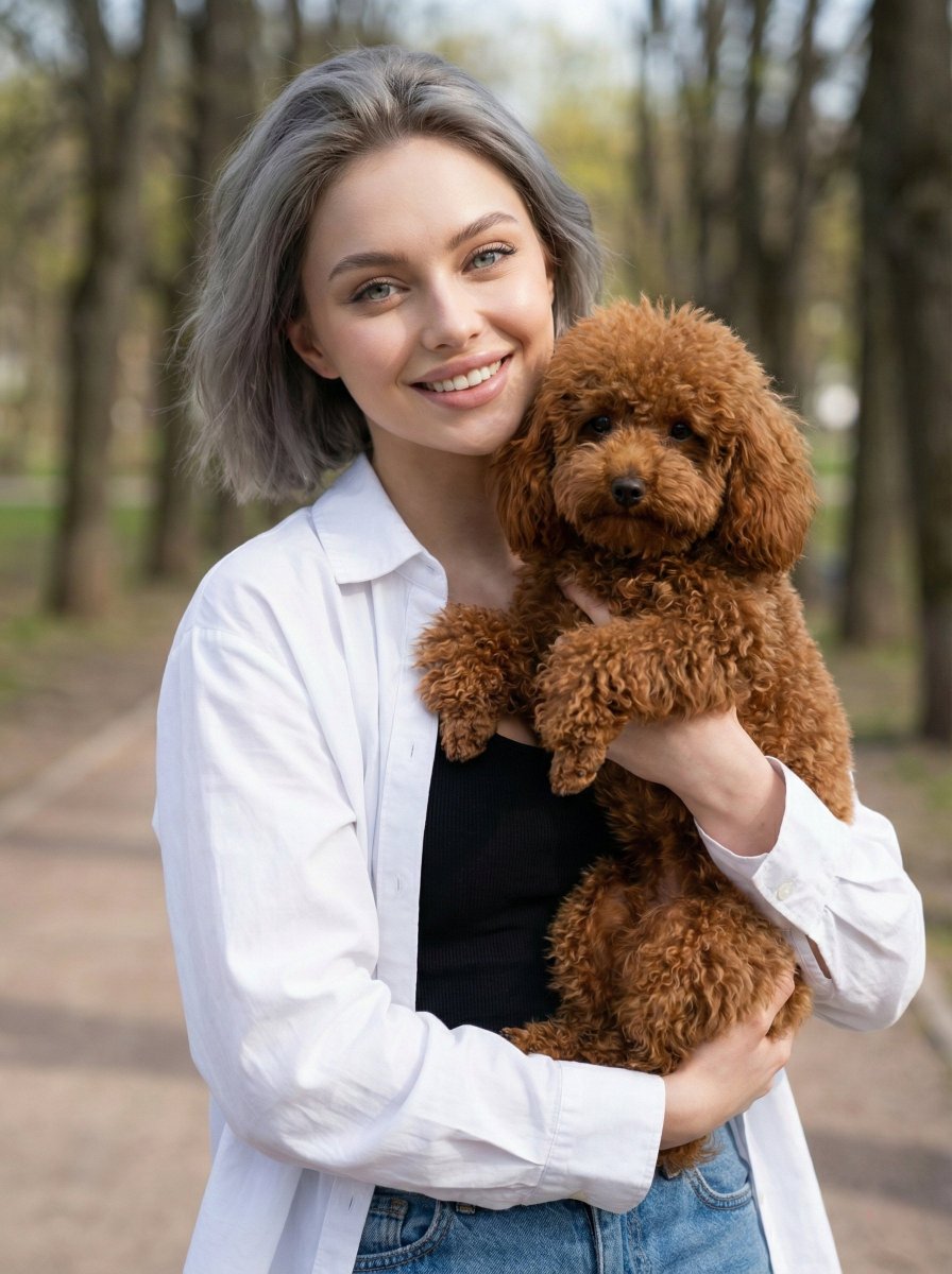 Gemini Nano Banana Pro - Lifestyle Portrait Photography, People, nanoBanana-Pro, Casual Clothing, Dog reference image