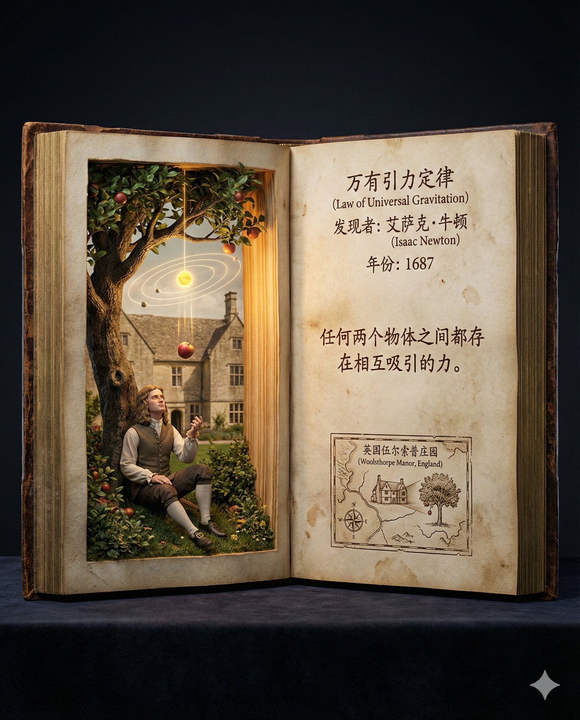 AI 科学发现图像生成提示，历史，nanoBanana-Pro，3D 复原, AI 提示词风格参考图