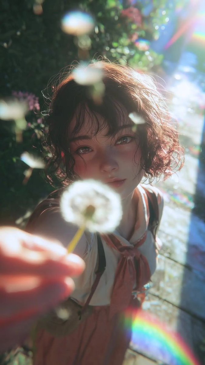Young Female with Dandelion, Fashion, nanoBanana-Pro, Anime Aesthetics, Backlighting reference image