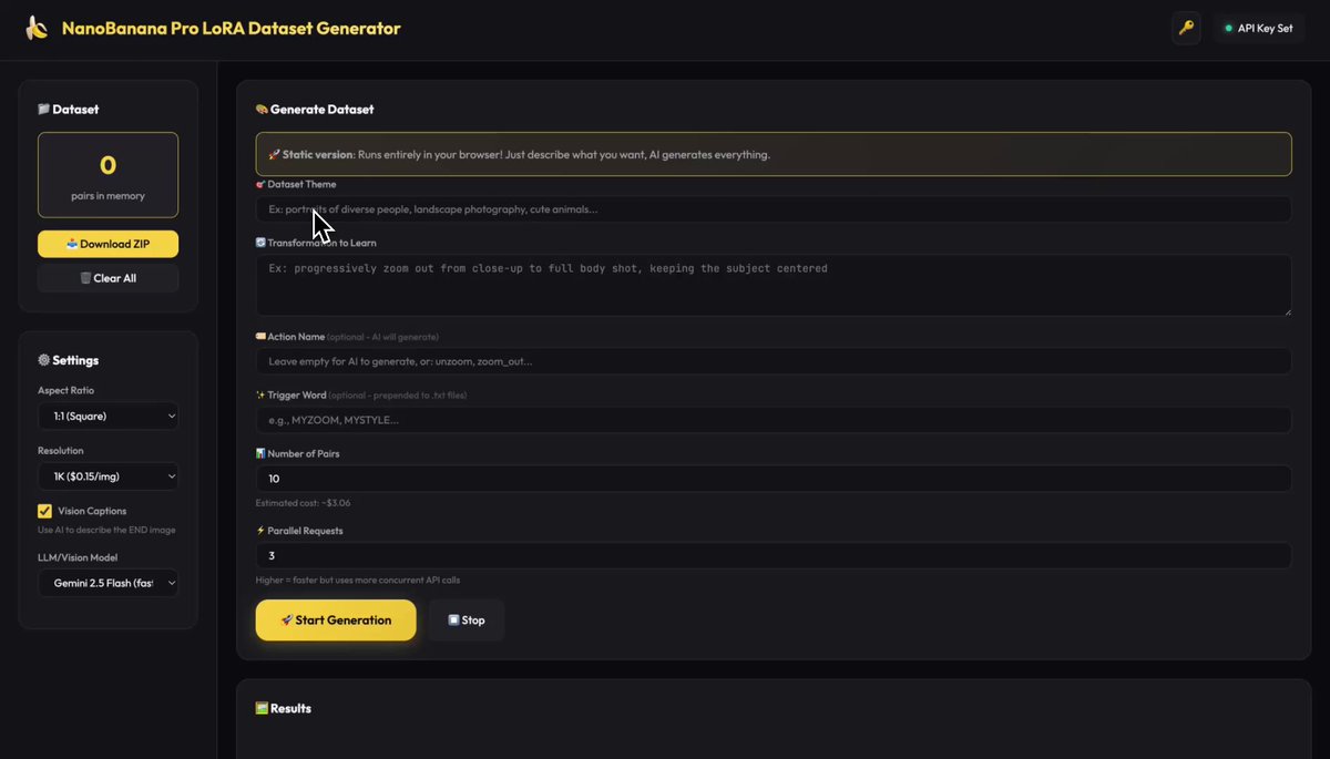 NanoBanana Pro LoRA 数据集生成器发布，人物，nanoBanana-Pro，API, Browser-Based风格参考图