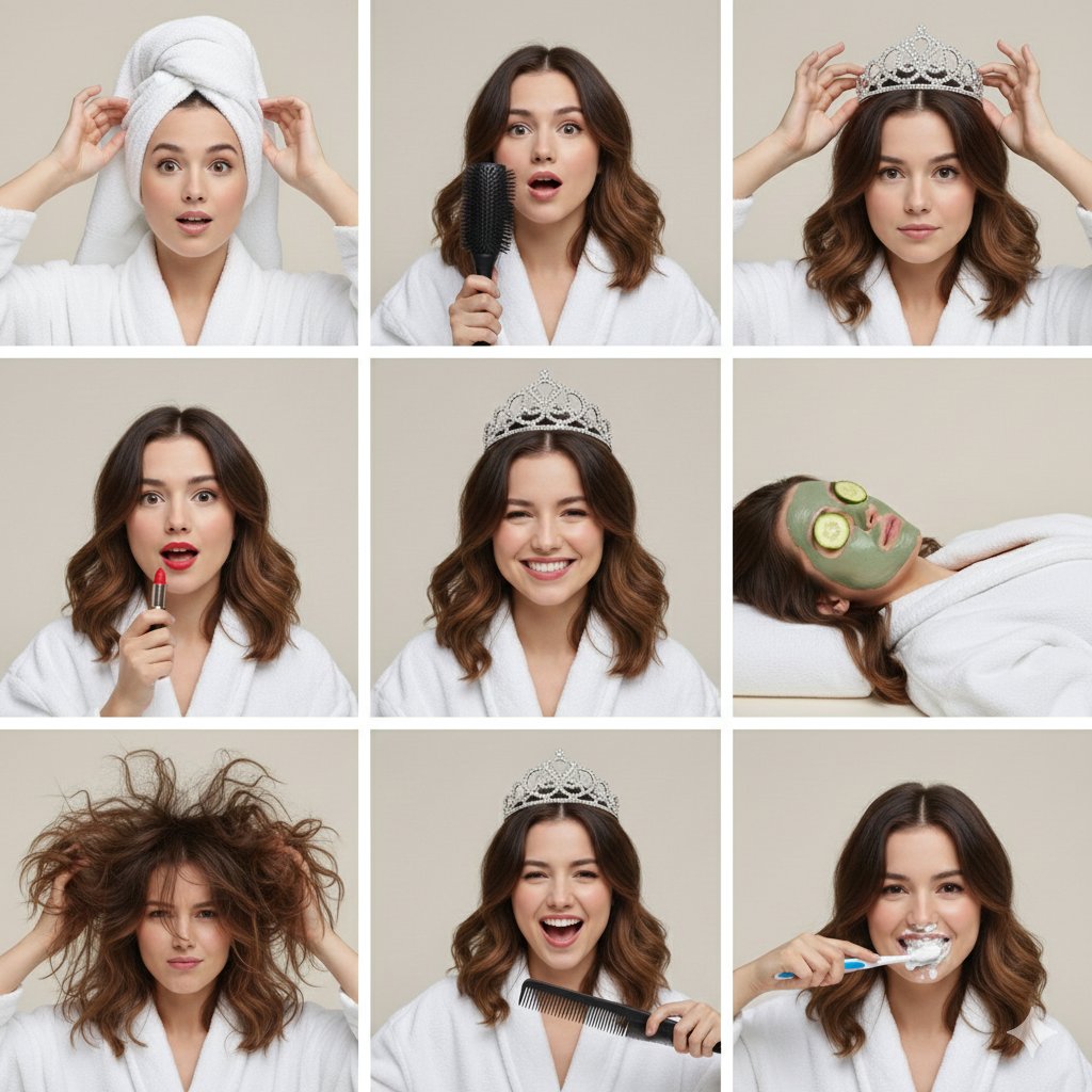Permanent Mood Before Coffee, People, nanoBanana-Pro, Beauty Bathroom, Cosmetic Products reference image
