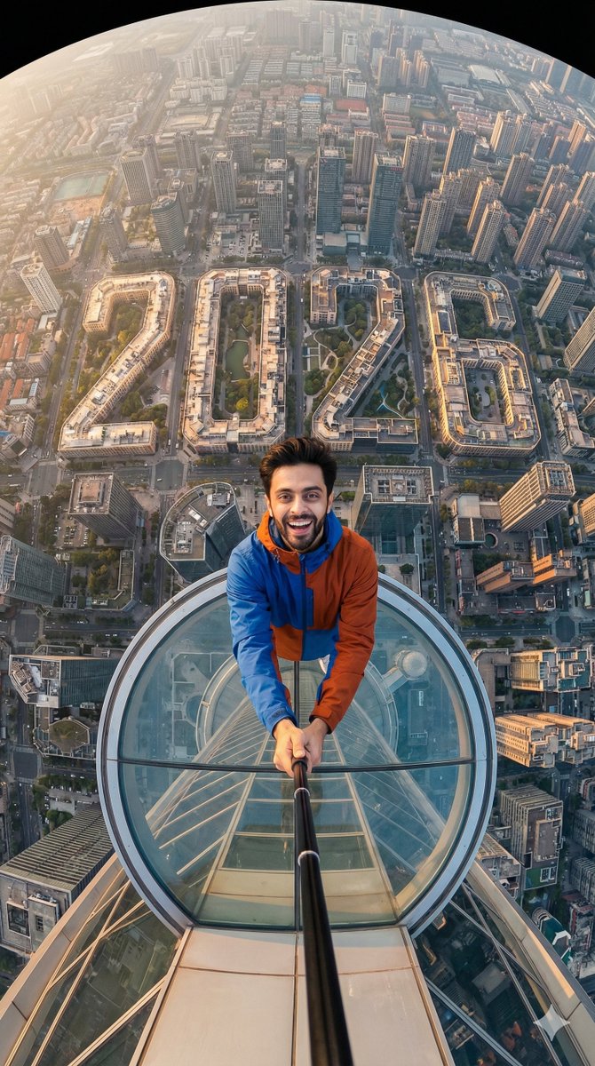 High-Rise Glass Viewing Platform, City, nanoBanana-Pro, 2026 Design, Fisheye Lens reference image