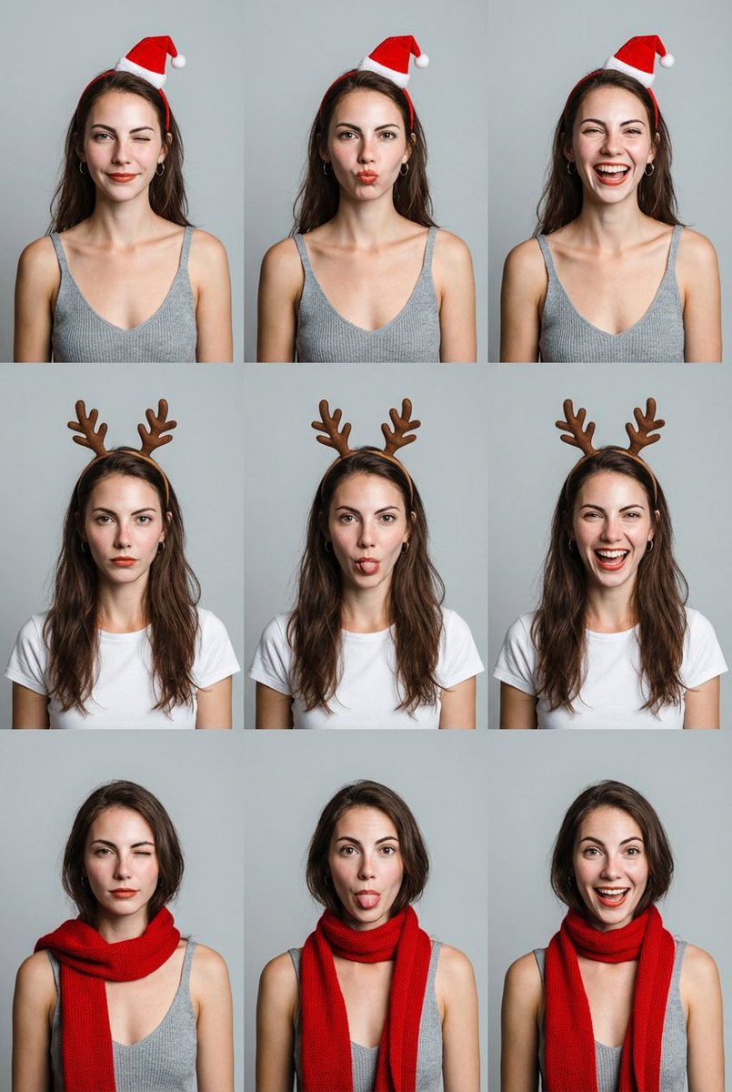 Minimalist Christmas Accents Asian Woman Portrait, People, nanoBanana-Pro, Asian, Christmas reference image