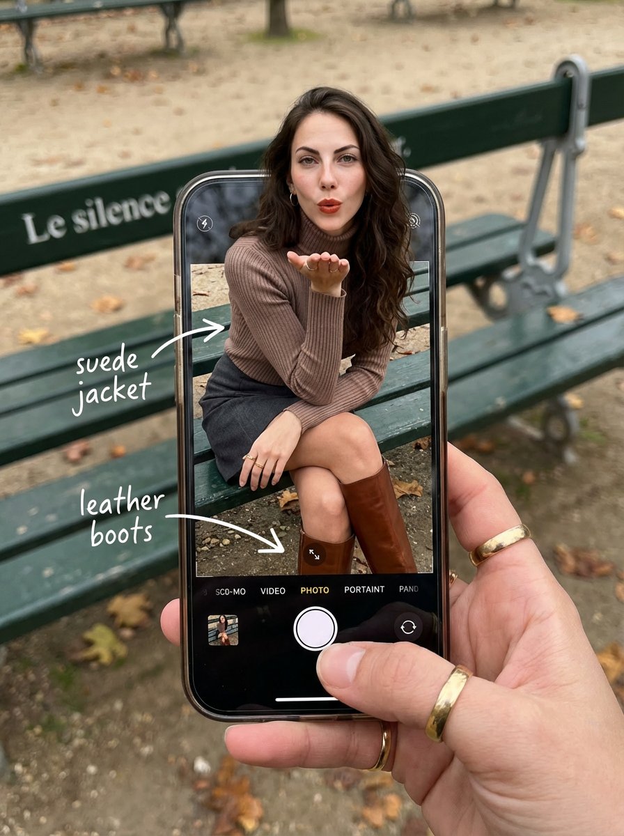 Parisian Park Autumn Street Photo Session, City, nanoBanana-Pro, Autumn, Fashion reference image