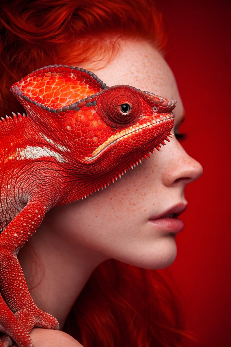Metamorphosis, Realistic, nanoBanana-Pro, Betta Fish, Deep Red reference image