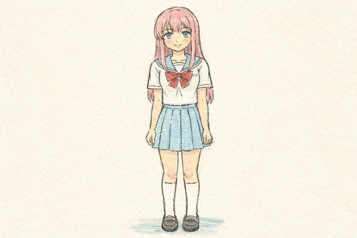 Challenge of Mimicking Beginner's Art Style, Comic, nanoBanana-Pro, 3D, Anime Sketch reference image