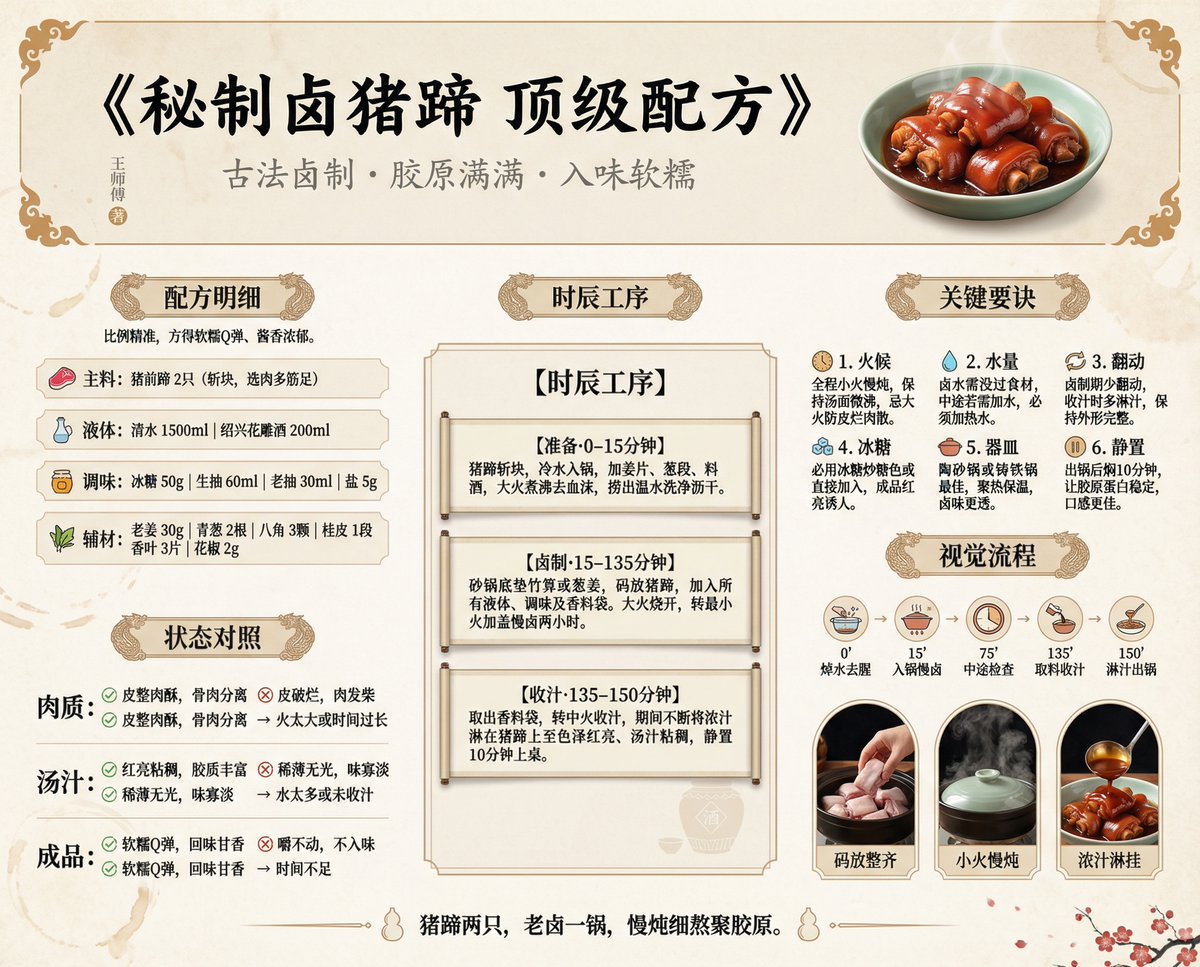 Secret Recipe for Braised Pork Feet, Food, nanoBanana-Pro, Braised Pork Feet, Chinese Cuisine reference image