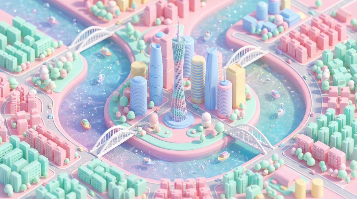 Candy City Miniature Landscape, City, nanoBanana-Pro, 3D, 3D微缩城市 reference image