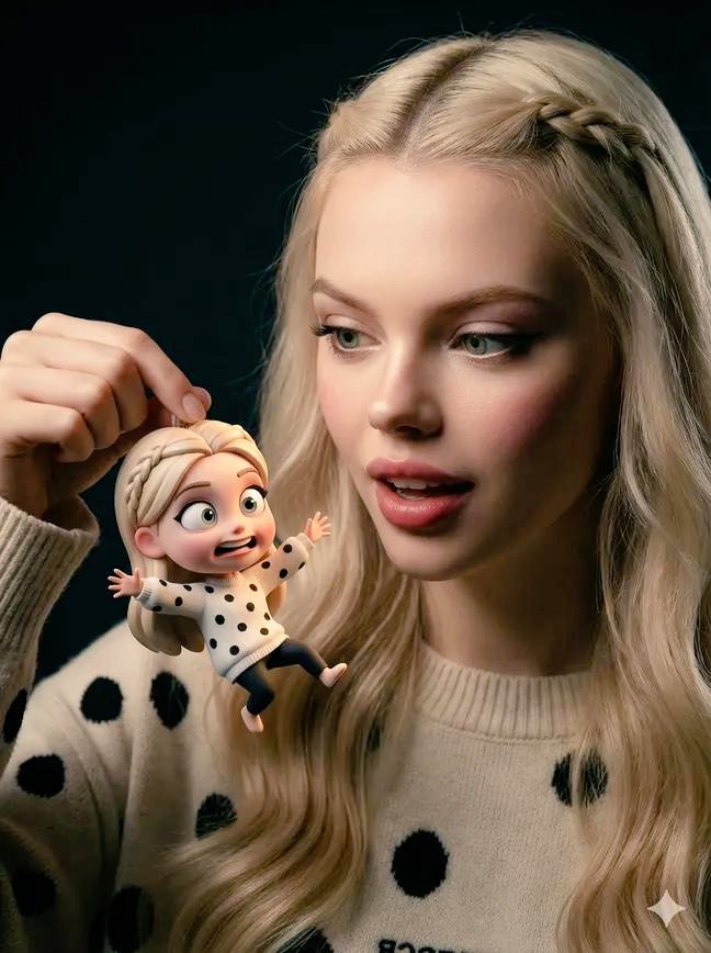 Ultra-realistic Portrait of a Real Person with a 3D Cartoon Miniature, People, nanoBanana-Pro, 3D, 3D Cartoon reference image