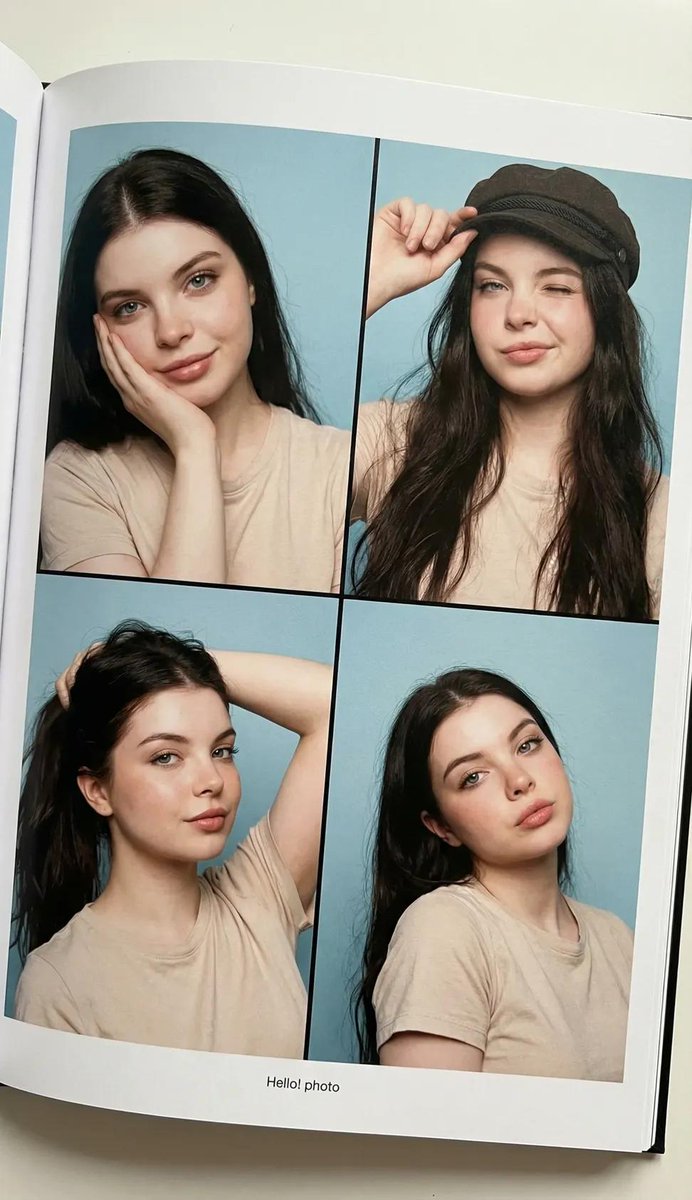 Ultra-realistic Human Photobook Page, Realistic, nanoBanana-Pro, Candid Poses, Editorial Quality reference image