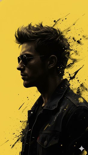 Dramatic Stylized Portrait, People, nanoBanana-Pro, Abstract Splatters, Dramatic Portrait reference image