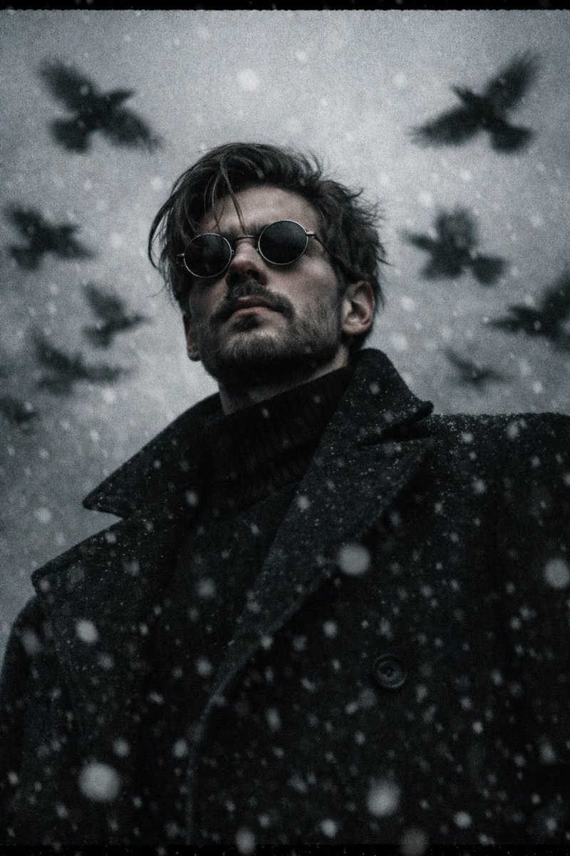 Cinematic Low-Angle Portrait of a Stoic Man, People, nanoBanana-Pro, 35mm Film, Dark Aesthetic reference image