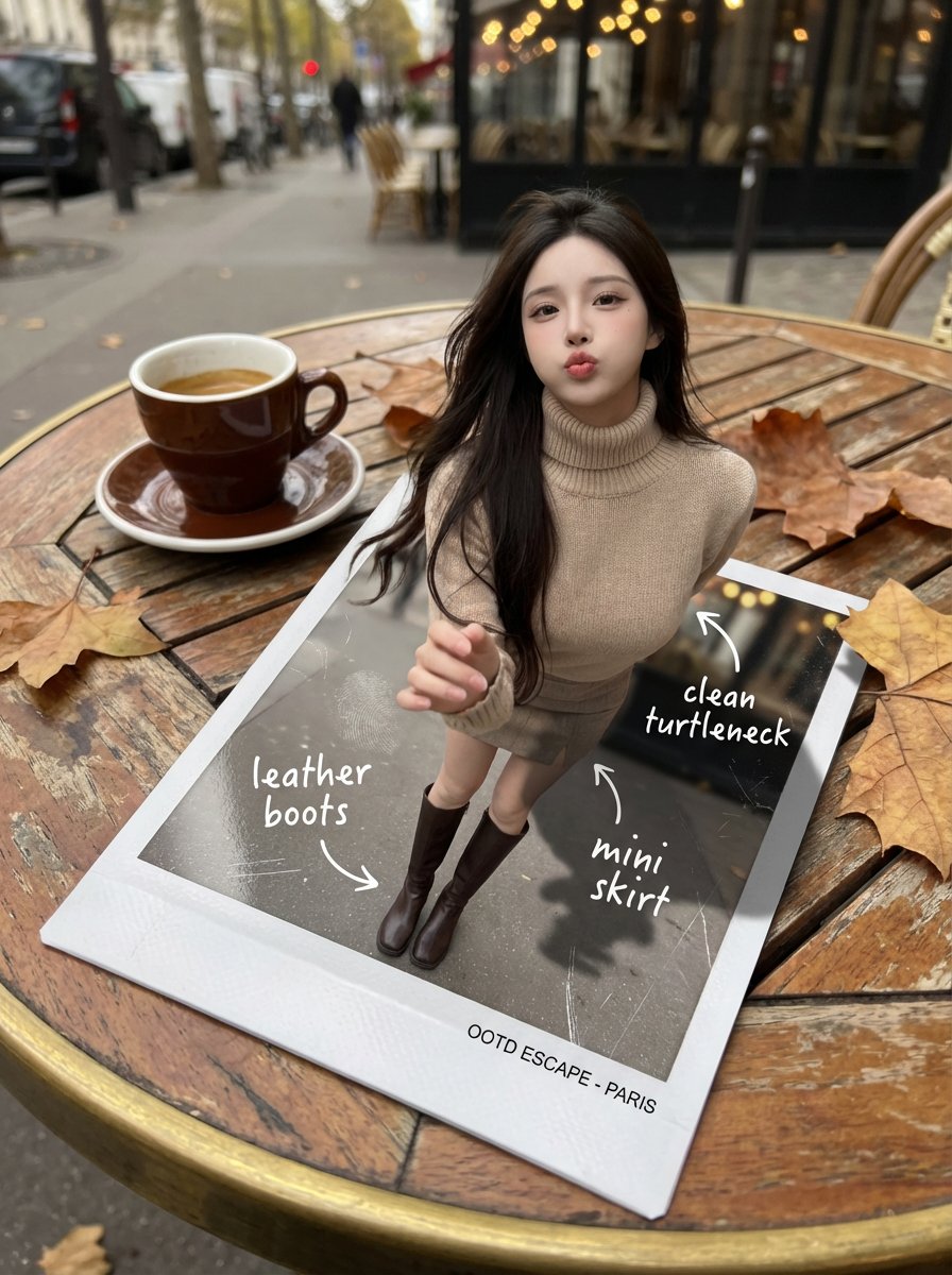 Instant Polaroid Portal, People, nanoBanana-Pro, 3D, Cafe Scene reference image