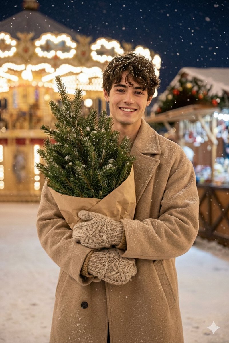 Nano Banana Pro on Gemini, Realistic, nanoBanana-Pro, Candid Smile, Christmas Atmosphere reference image