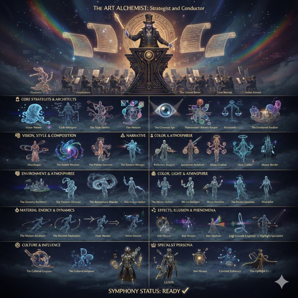 The Art Alchemist: The Alchemy of Symphony Conducting, Sci-Fi, nanoBanana-Pro, Art Alchemy, Creative Persona reference image