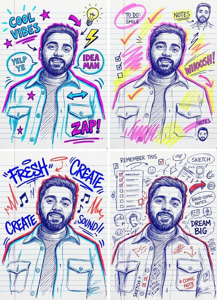 Gemini Nano Banana 3.0 文本动画，漫画，nanoBanana-Pro，Bold Outer Glow, Comic Annotations风格参考图