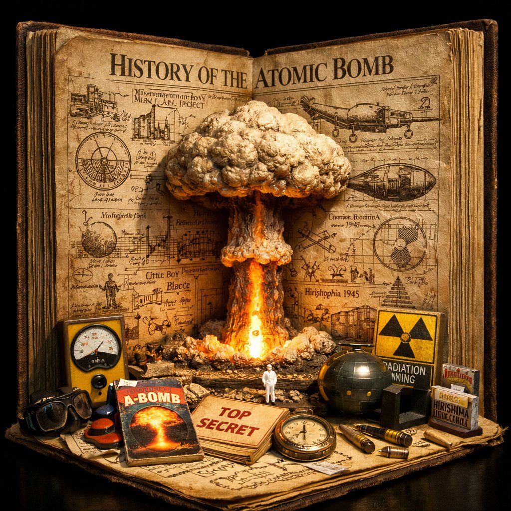 Book Nook Scene of the History of Space Exploration, Space, nanoBanana-Pro, Book Nook, Diorama reference image