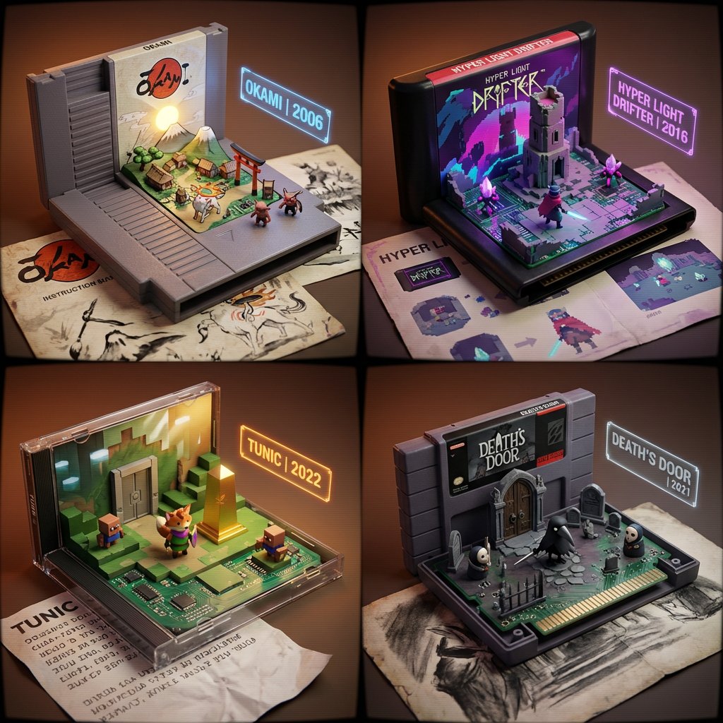 Game Recommendation System: Transforming Nano Banana Pro into a Game Treasure Trove, Game, nanoBanana-Pro, CRT Scan-Line Effect, Game Analysis reference image