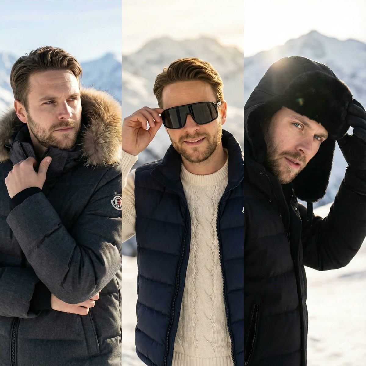 High-Altitude Skiing Scene Triptych, People, nanoBanana-Pro, 头像, 人物 reference image, image 2 of 2