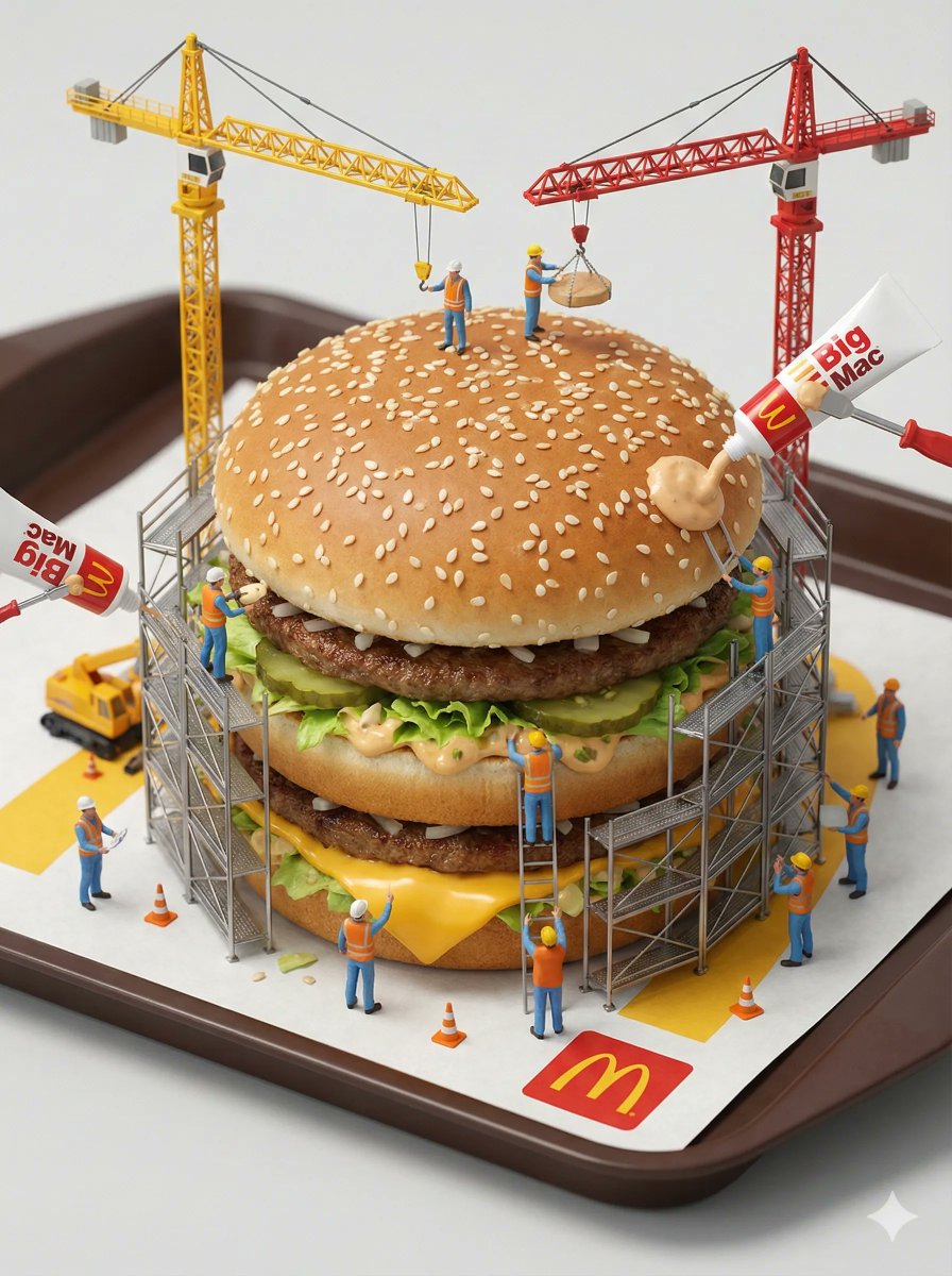 Miniature World Construction with Gemini Nano Banana, Realistic, nanoBanana-Pro, Cleanroom, Cranes reference image