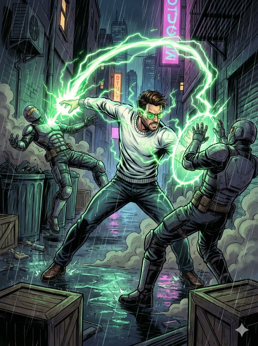 Transform Your Photo into a Comic Book with Yourself, City, nanoBanana-Pro, 头像, 城市 reference image, image 3 of 4