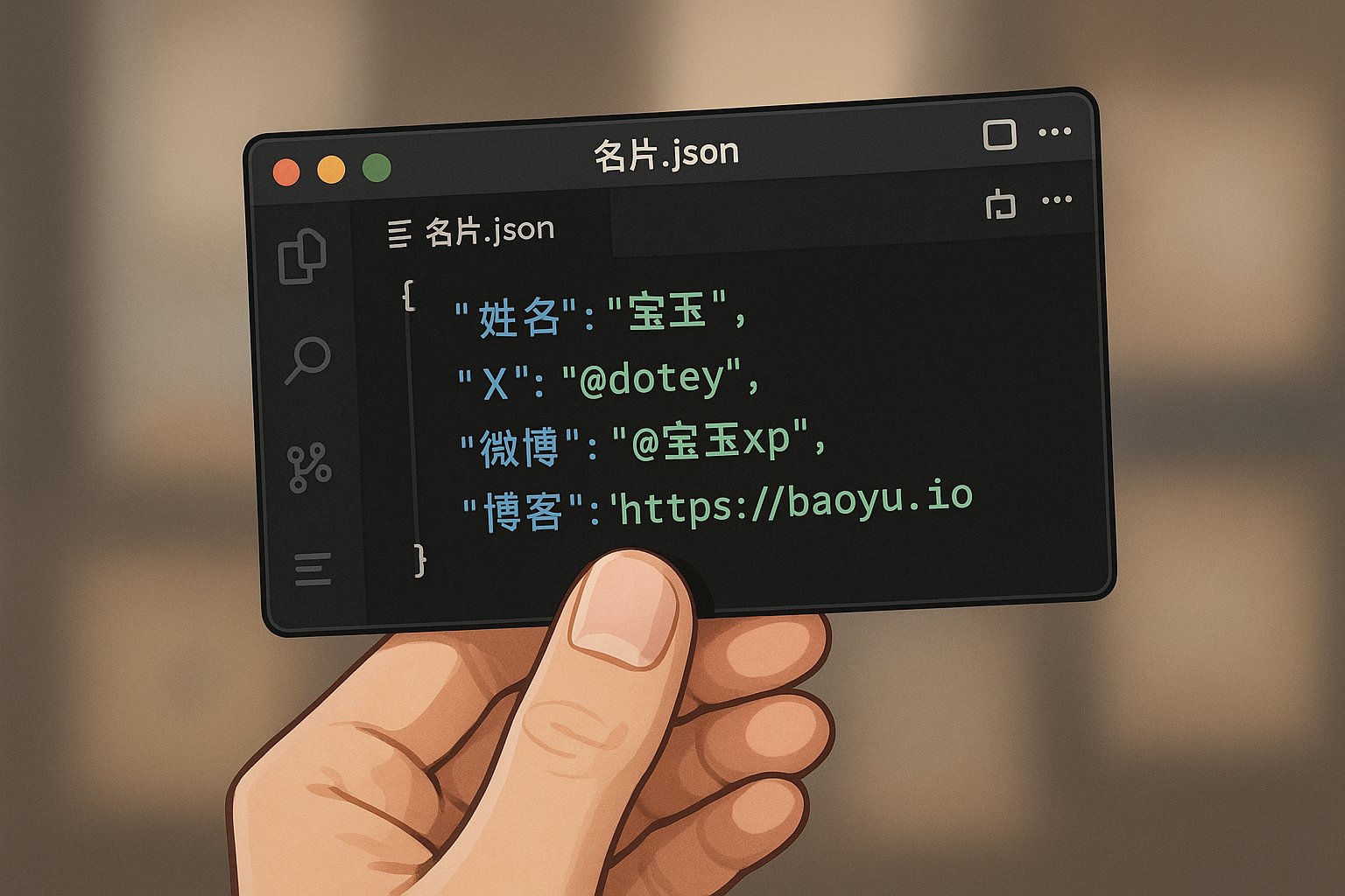 程序员名片插画，插画，nanoBanana-Pro，Business Card, Coding风格参考图
