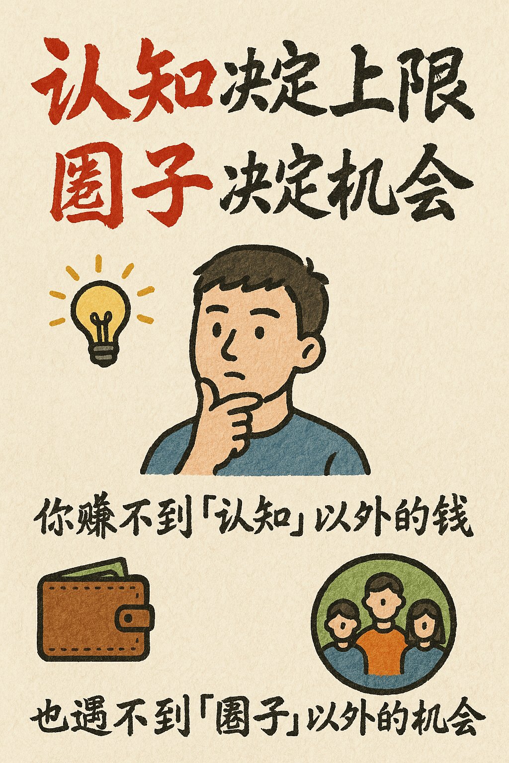 Infographic Card: Cognition and Circles, 3D, nanoBanana-Pro, 3D, Chinese Calligraphy reference image