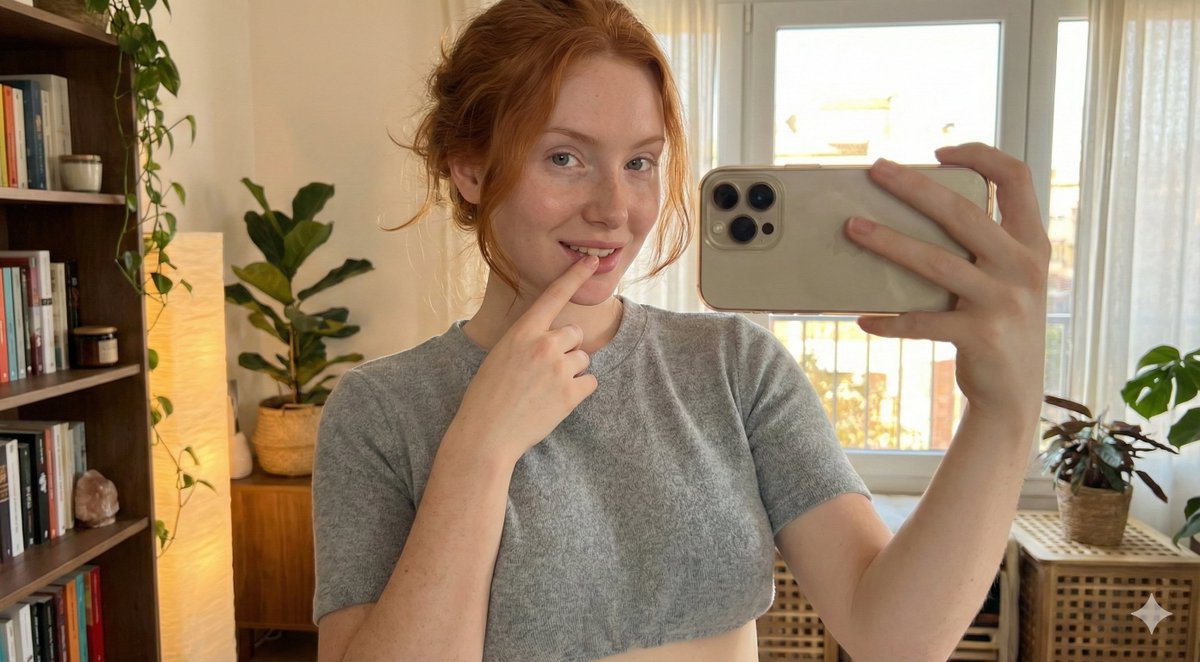 Young Adult Female Selfie, People, nanoBanana-Pro, Casual Wardrobe, Female reference image