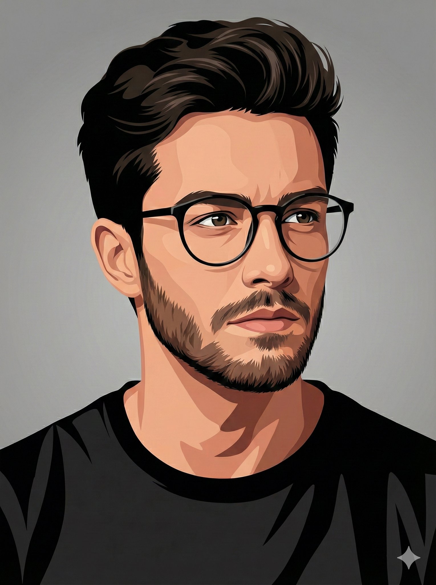 Stylized Cartoon Style Young Man Portrait, People, nanoBanana-Pro, Cartoon Portrait, High Detail reference image