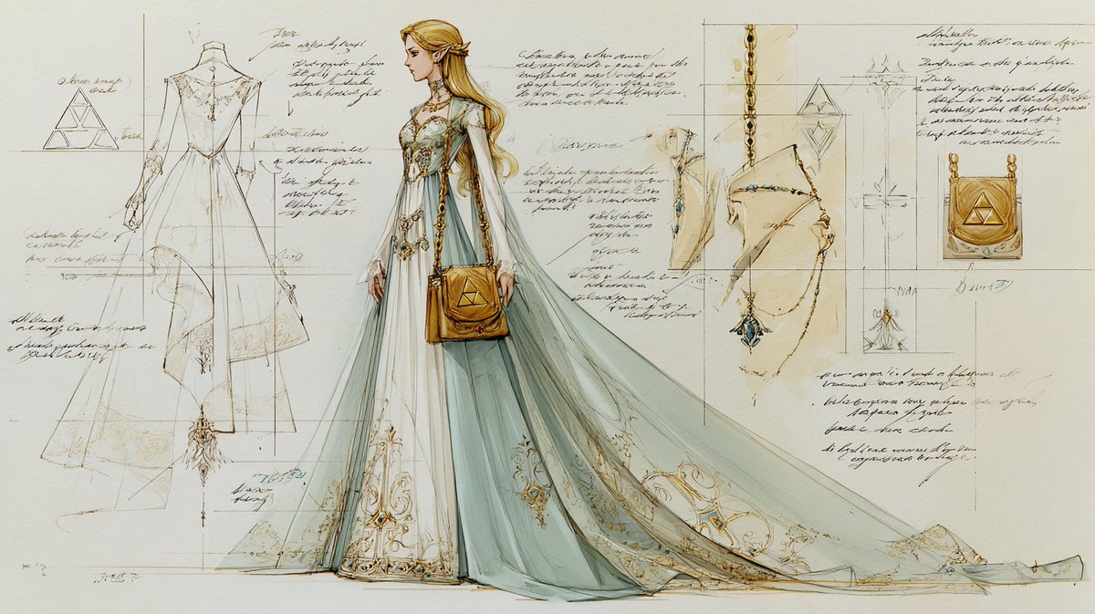 Fashion Designer Sketch, Fashion, nanoBanana-Pro, Design Draft, Elegant Outfit reference image