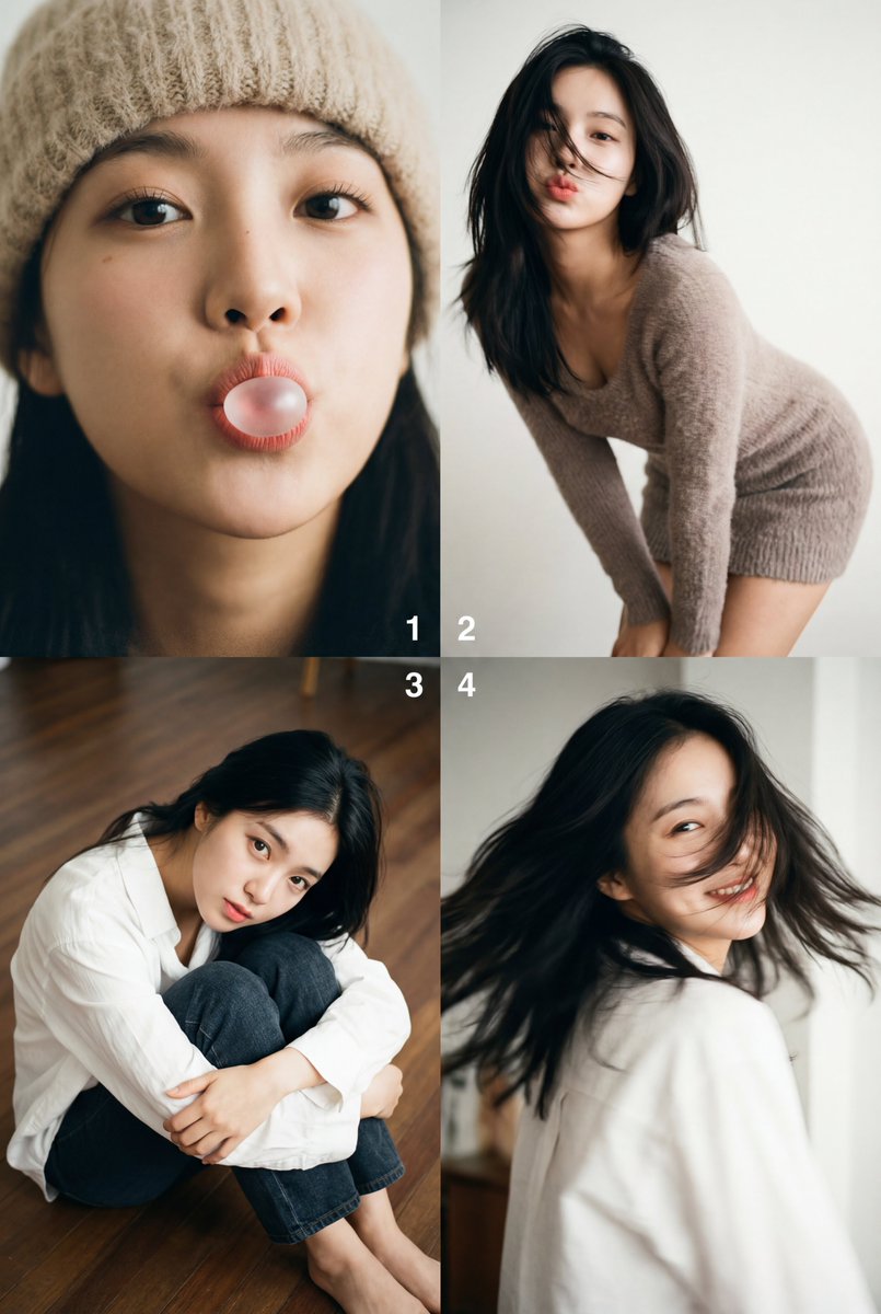 性感韩国K-pop偶像艺术电影拼贴，影视，nanoBanana-Pro，Alluring Pose, Artistic Collage风格参考图