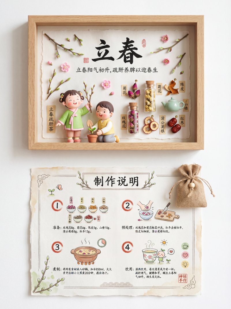 Creative Display of 24 Solar Terms Nourishing Soup, Craft, nanoBanana-Pro, 24节气, 滋补汤 reference image