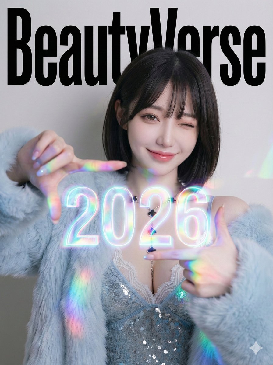 High-Fashion Magazine Cover Aesthetic - Chest-Level Holographic Viewfinder (Large 2026) & Winking Smile, Fashion, nanoBanana-Pro, High-Fashion, Holographic reference image