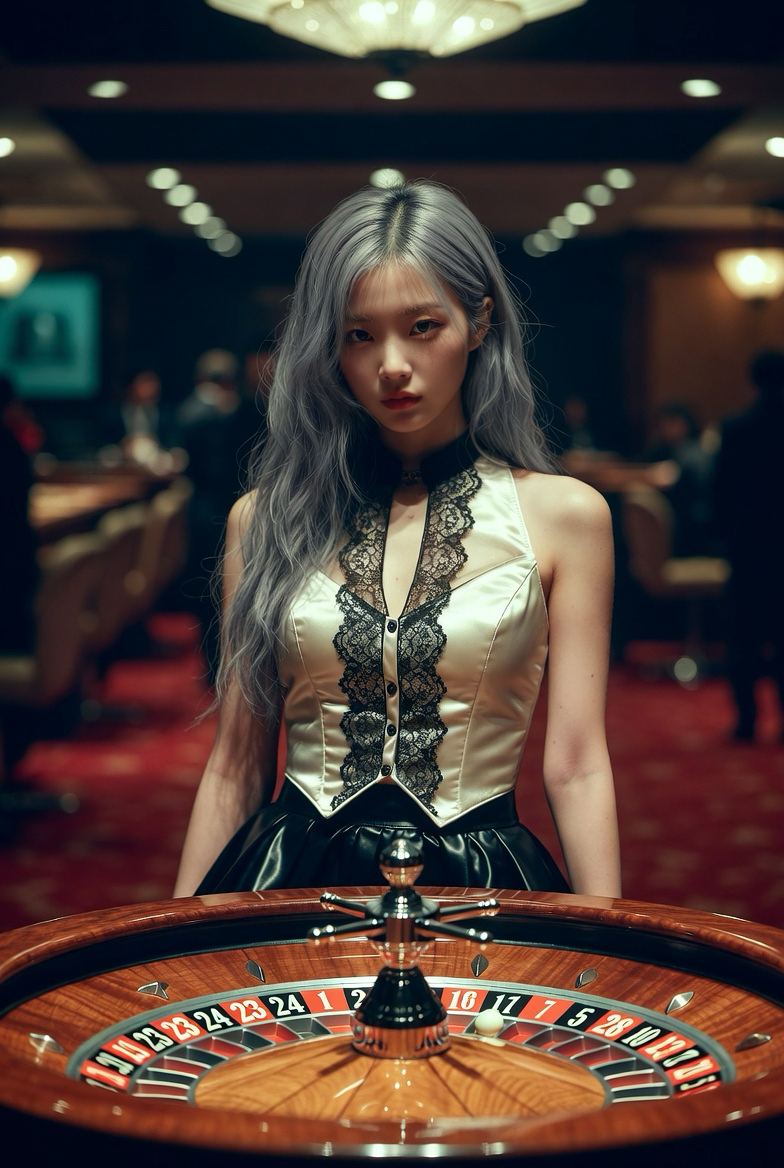 卡西诺女赌场经理图像分析，人物，nanoBanana-Pro，Bokeh Background, Casino Dealer风格参考图