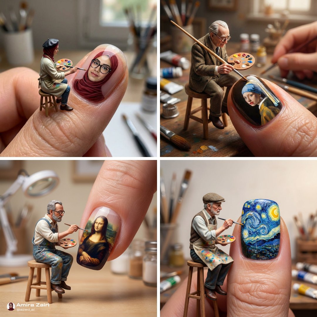 Nail Art Using Nano Bnanana Pro on LeonardoAi, Realistic, nanoBanana-Pro, 3D, Artistic Technique reference image